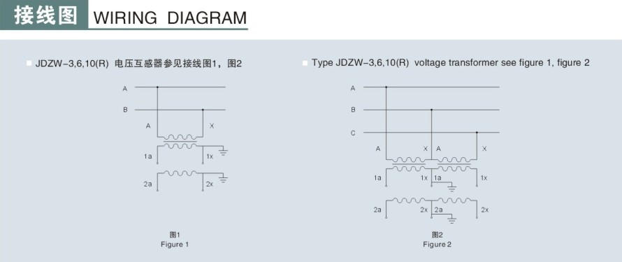 JDZW-3,6,10(R)型電壓互感器接線(xiàn)圖